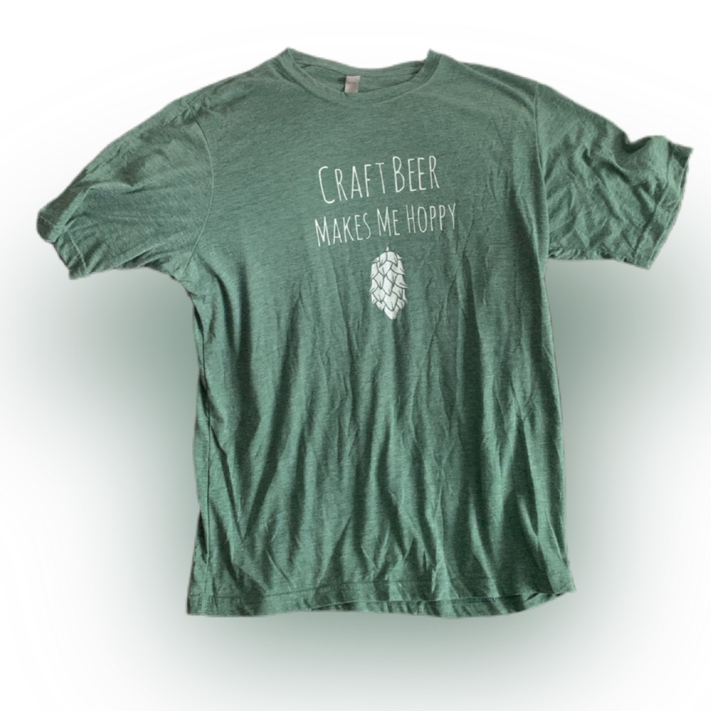 Pre Owned Men's Next Level Apparel Craft Beer Makes Me Happy Shirt T Sz Med